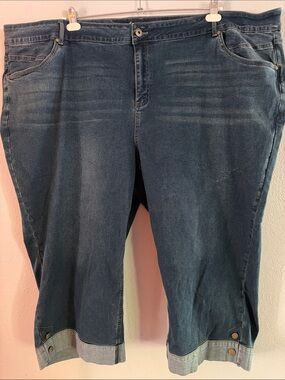 BloomChic Dark Blue Cropped Stretch Jeans